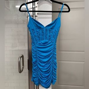 Zara ‘Blue Draped Corset Style Mini Dress’ in x-small